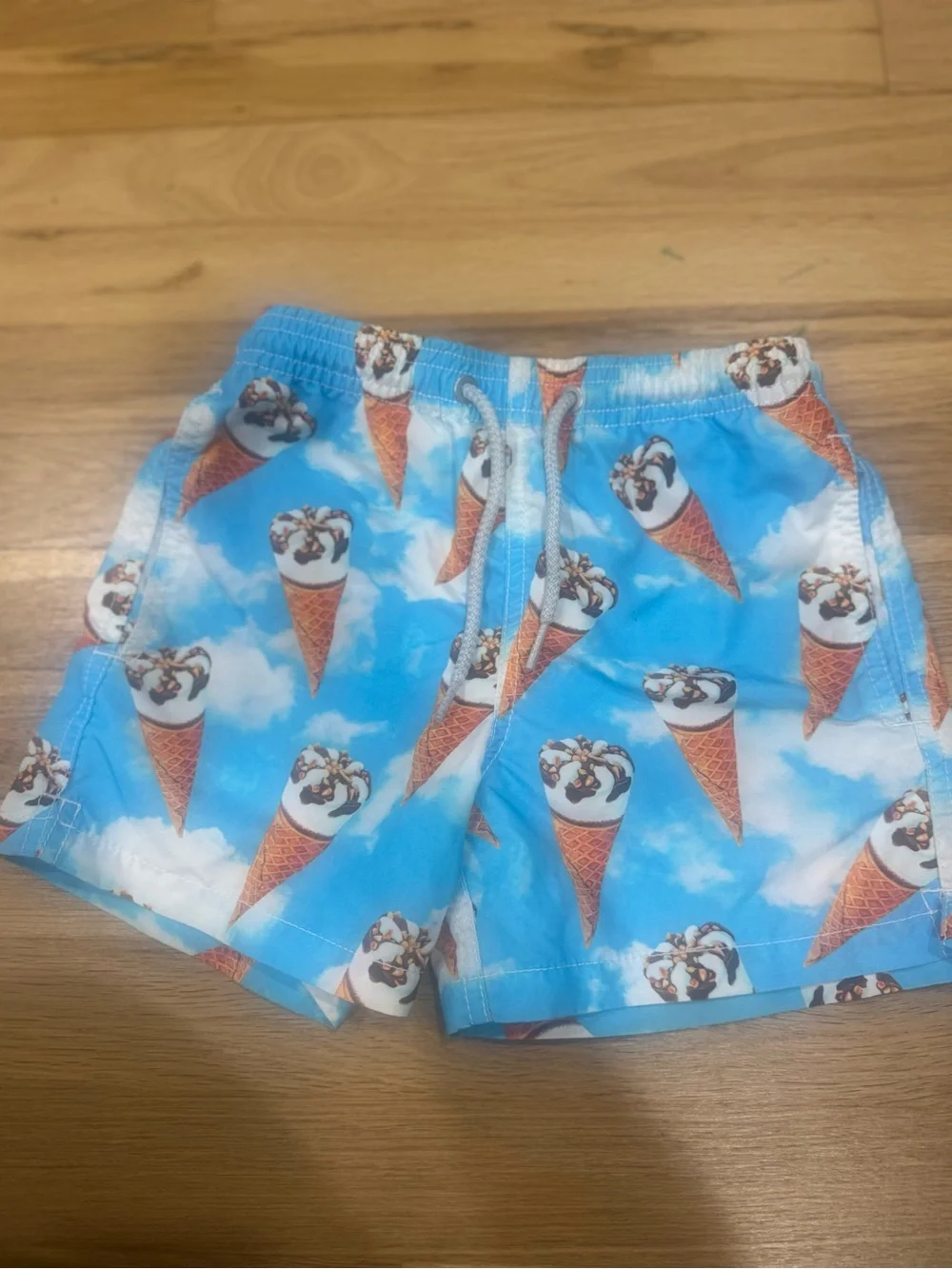 MC2 Saint Barth Blue Ice Cream Cone Print Kids Swim Shorts
